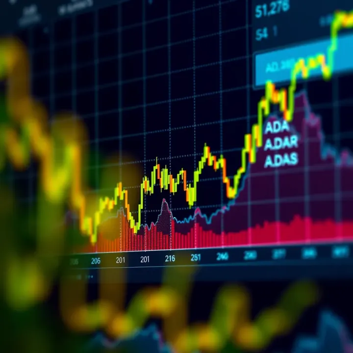 Graph showing ADA Cardano price trends over time with market fluctuations