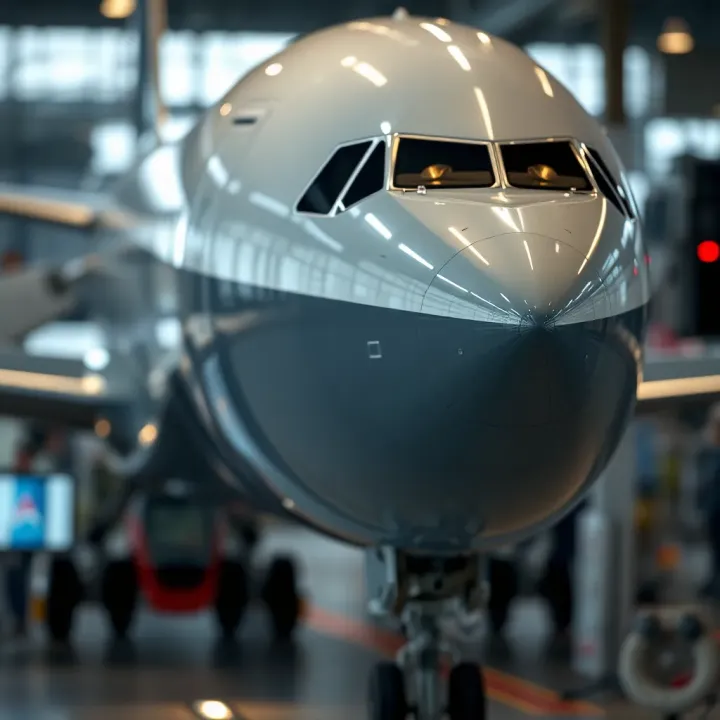 Advanced Aerospace Technologies in Boeing and Rival Companies Conceptual illustration of advanced aerospace technologies used by Boeing and rival companies in commercial and defense sectors