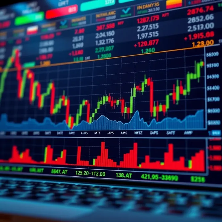Chart displaying financial market trends and data visualization representing stock market analysis in India