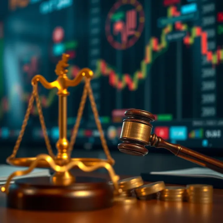 Conceptual illustration of legal aspects and risk management in binary option trading for Indian investors
