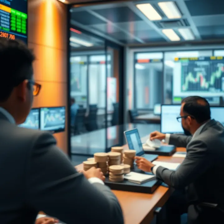 Illustration showing capital allocation and profit sharing in a proprietary trading firm environment