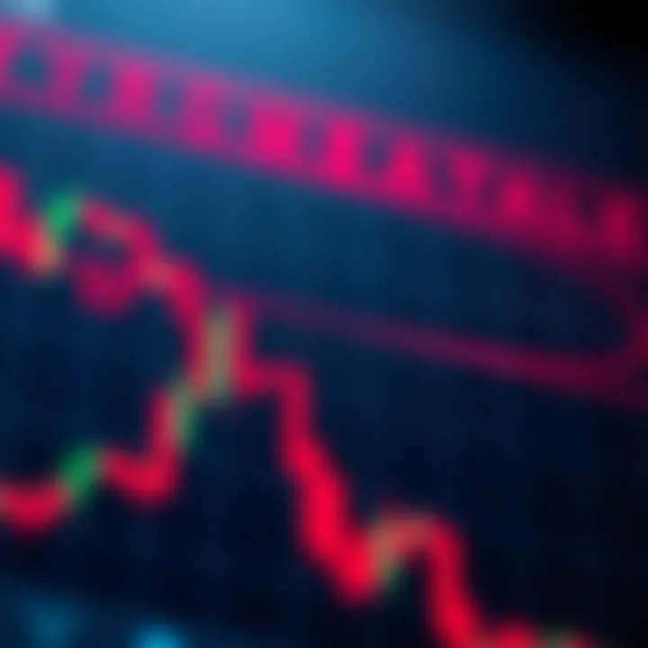 Bearish hammer candlestick pattern on a stock price chart indicating potential market reversal