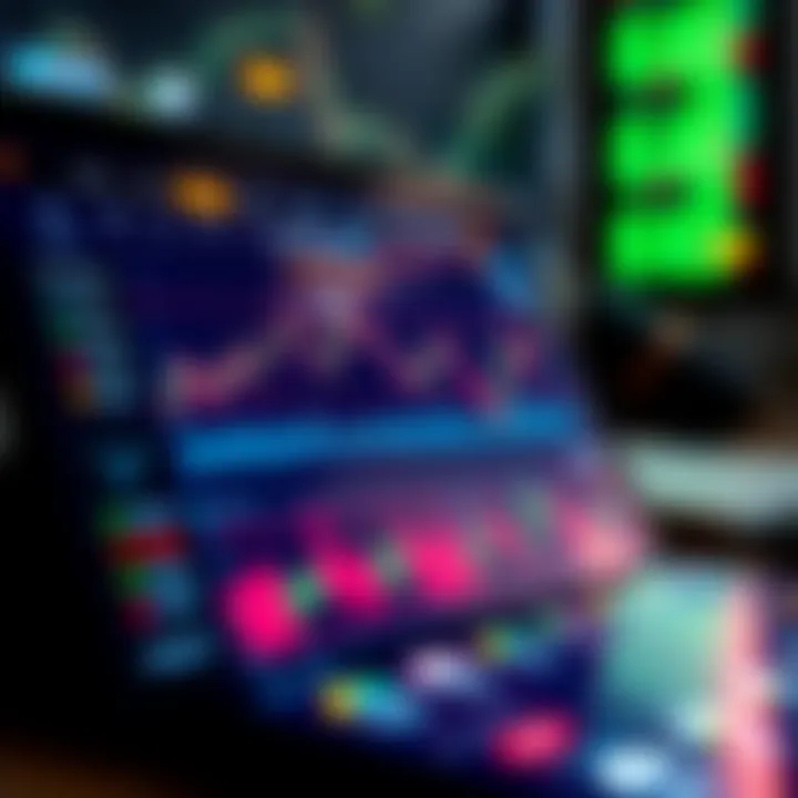 User interface of a popular trading app showing stock market charts and analytics