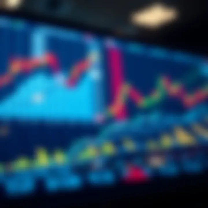 Financial charts and graphs showing growth trends and market analysis