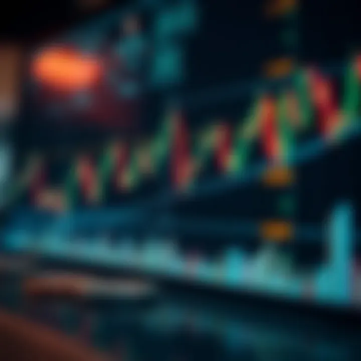 Conceptual graphic showing data analysis and decision-making in crypto trading