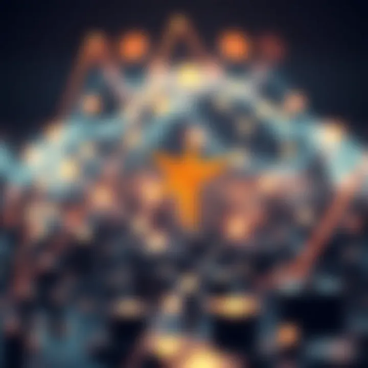 Illustration of blockchain network nodes representing Cardano ecosystem growth factors