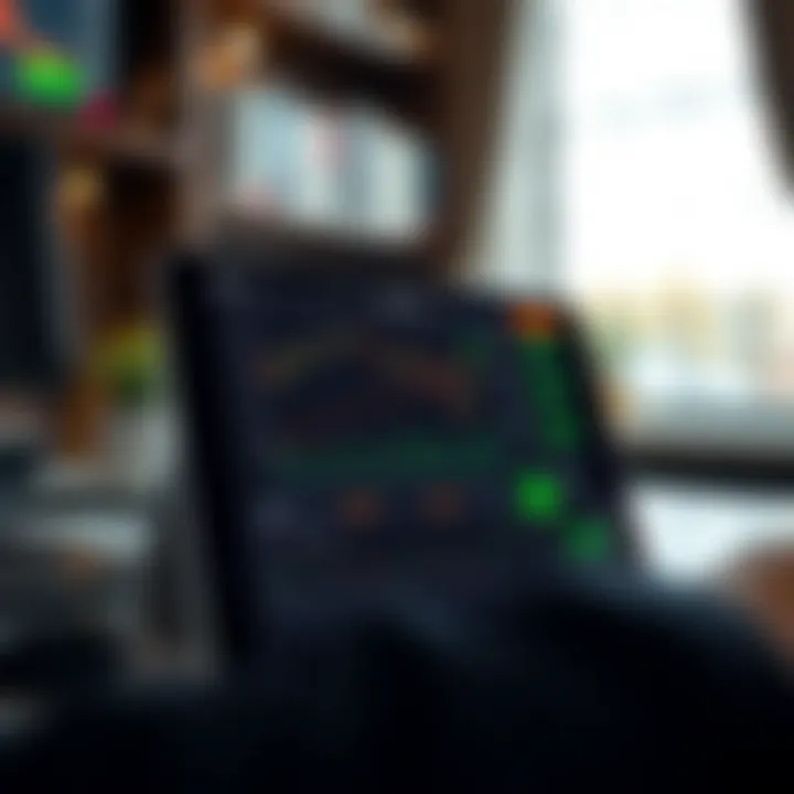Overview of popular demo trading apps displayed on a tablet with market analysis tools and simulated trades
