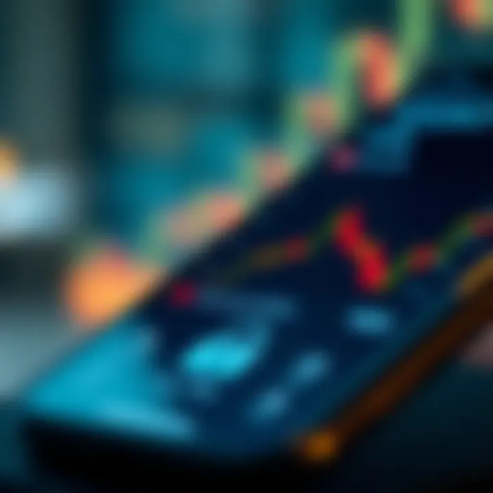 Close-up of smartphone screen showing secure login interface for financial trading platform