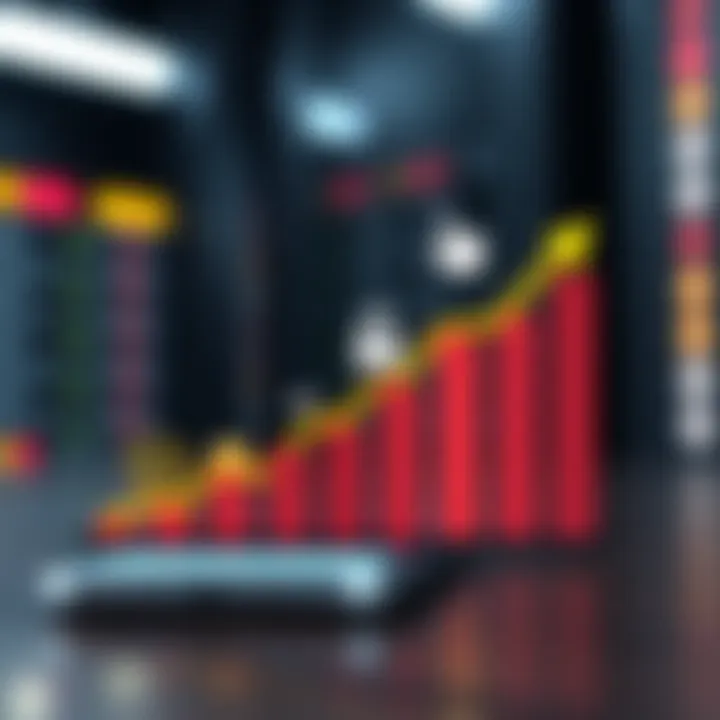 Key Features for Safe and Effective Mobile Trading Graph showing upward financial growth with icons representing security and user-friendly features