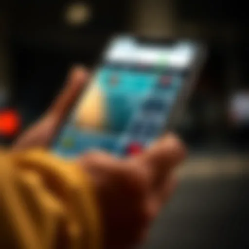 Mobile device displaying various Indian stock market trading app features