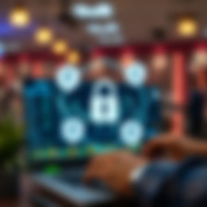 Illustration of secure online financial transaction with Indian currency symbols