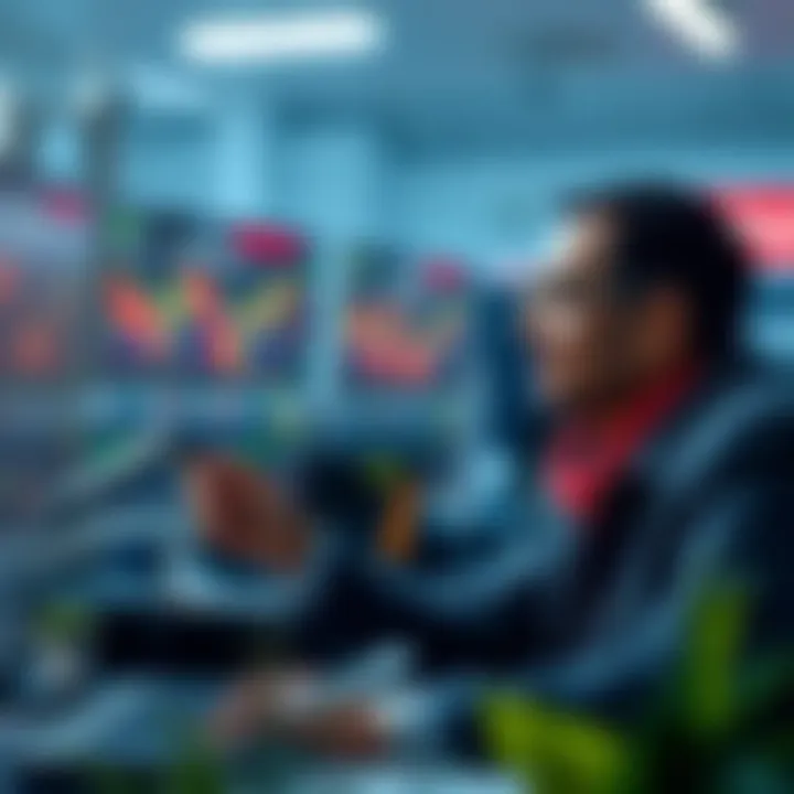 Illustration of Indian trader analyzing market with risk-free trading benefits