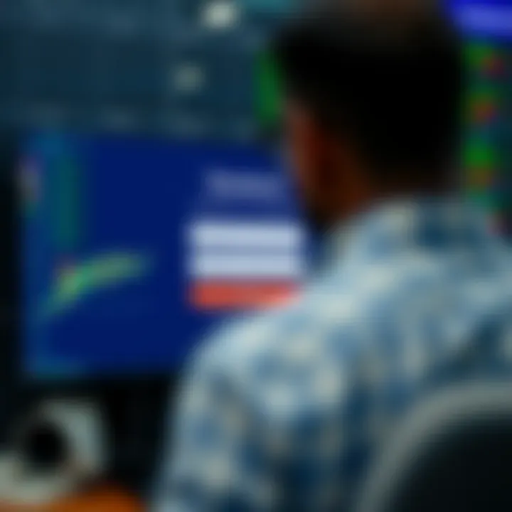 User interface displaying login screen of Quotex.io platform with fields for email and password