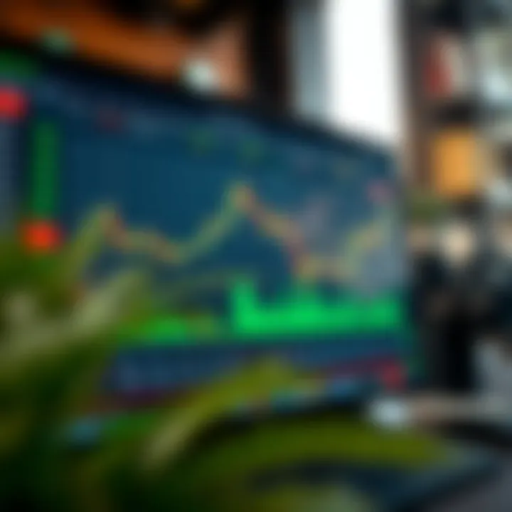 Interface of Quotex trading platform showing various financial charts and market analysis tools