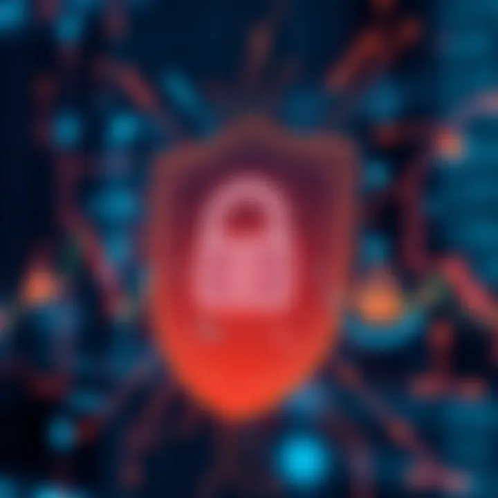 Illustration of digital security with shield protecting Qutex account access