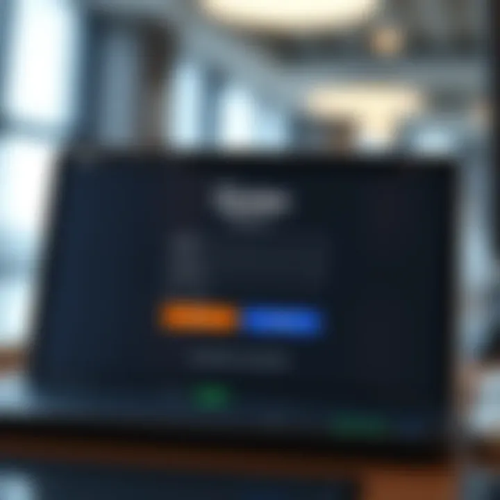 Secure login portal interface displaying Qutex platform access fields