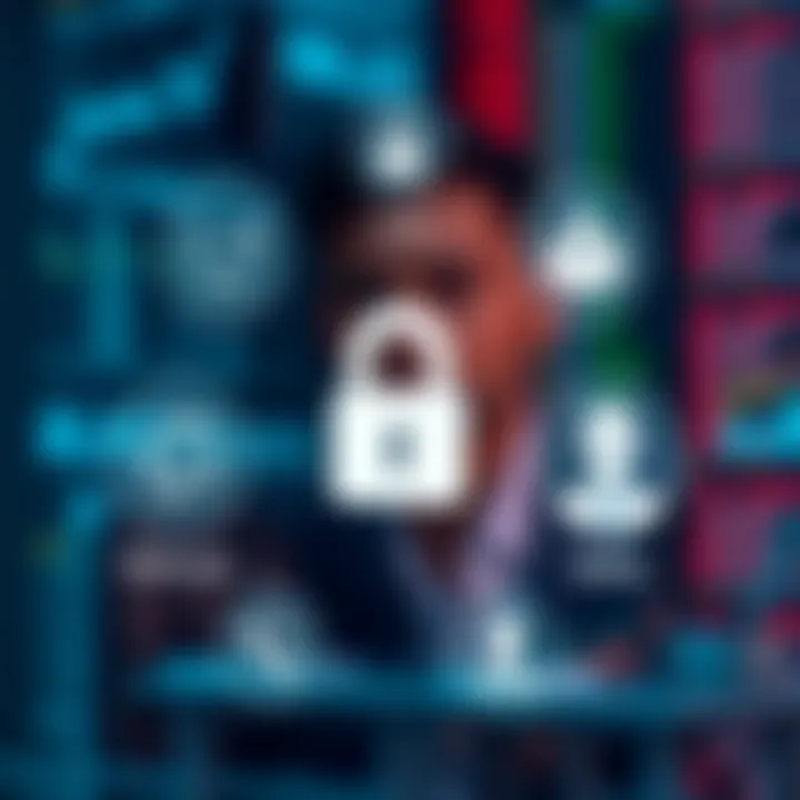 Illustration of secure login and customer support icons representing QXBroker.com’s safety and assistance features