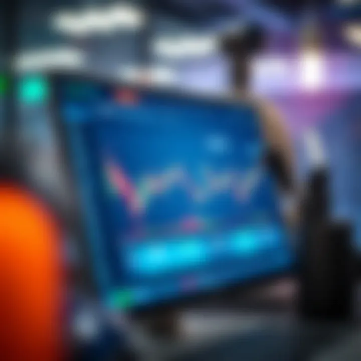 Graph showing various financial instruments available on a trading platform