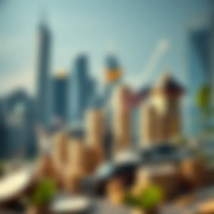 Conceptual illustration of diversified income sources and business ventures