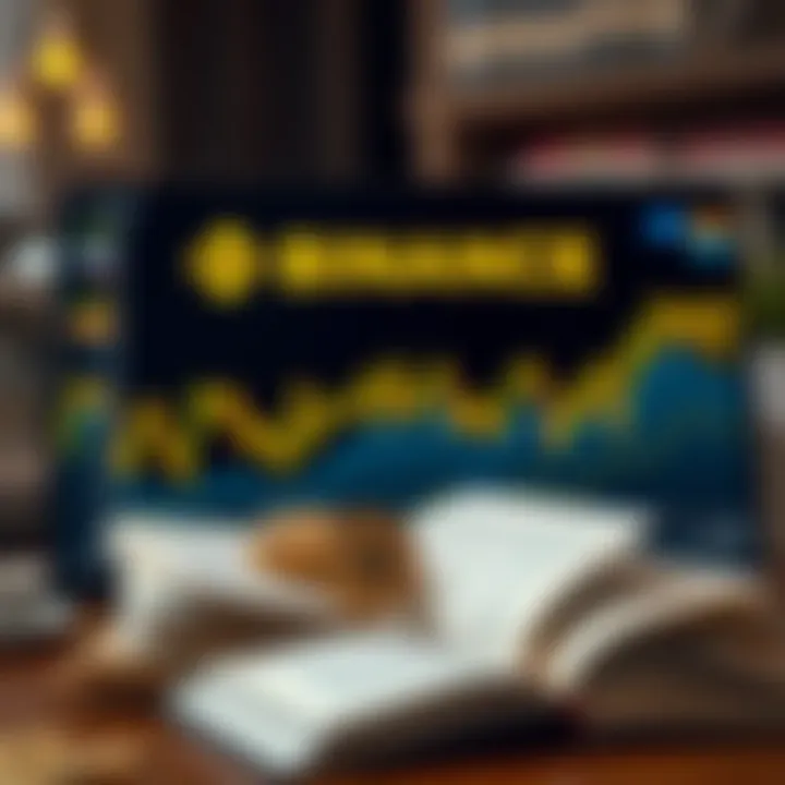 Cryptocurrency education concept with digital coins and open book on screen