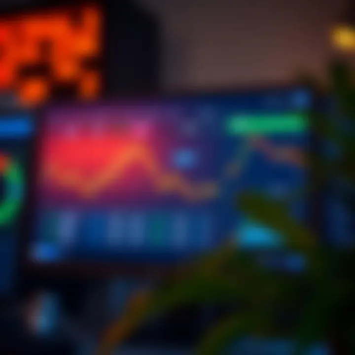 Illustration depicting a computer screen showing a demo trading dashboard with buy and sell options and educational insights