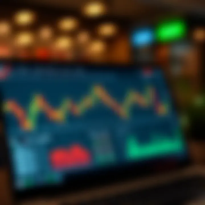 Virtual Stock Market Trading Interface Virtual stock market trading platform interface showing graphs and portfolio summary