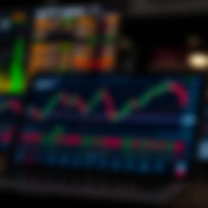Graph showing trend lines and indicators for trading signals on digital platform