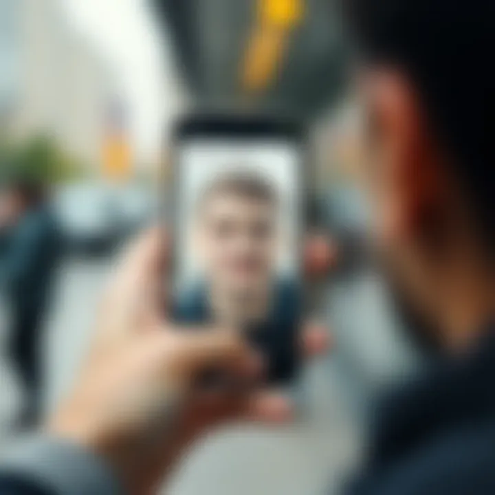 User holding a smartphone displaying a clear facial image for identity confirmation