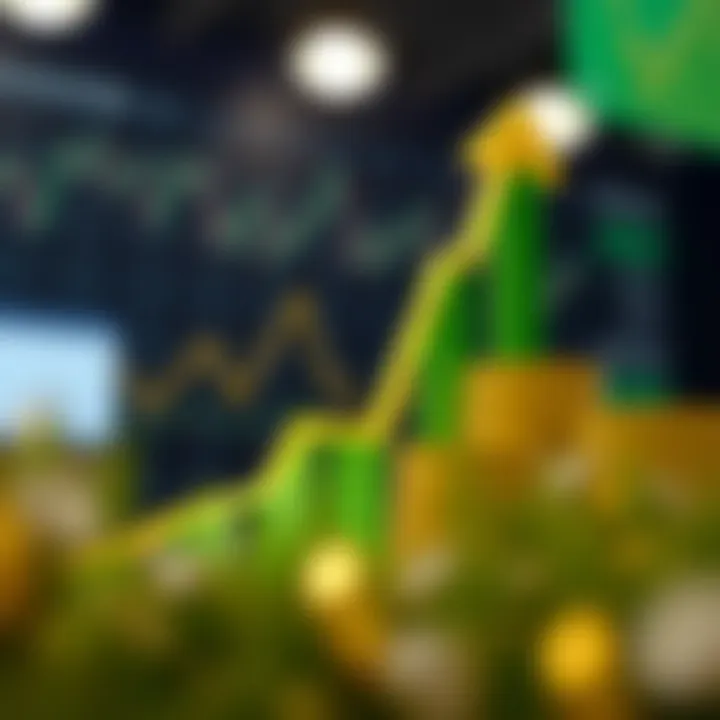 Graph showing upward financial growth and investment trends