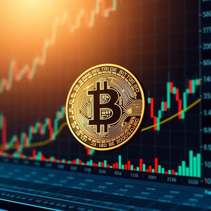 Graph depicting Bitcoin price movements against the US Dollar over recent months with key trend lines and data points