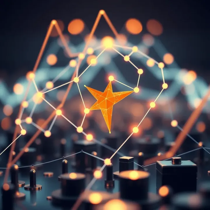 Illustration of blockchain network nodes representing Cardano ecosystem growth factors