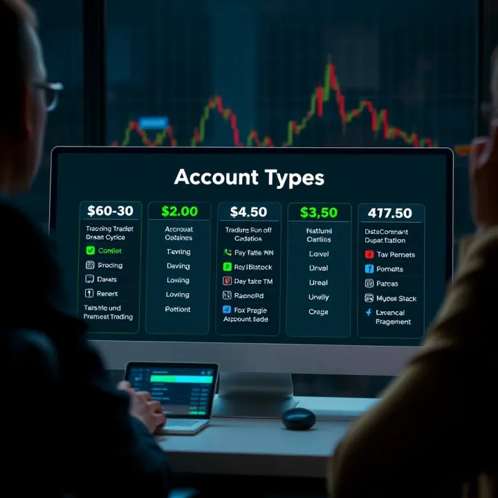 Quotex Trader Account Types and Trading Options Illustration of different account types and trading options available on Quotex Trader
