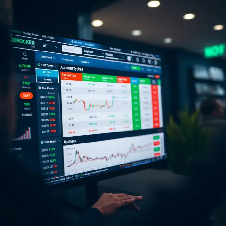 Dashboard displaying trading options and account types on QXBroker platform for Indian traders