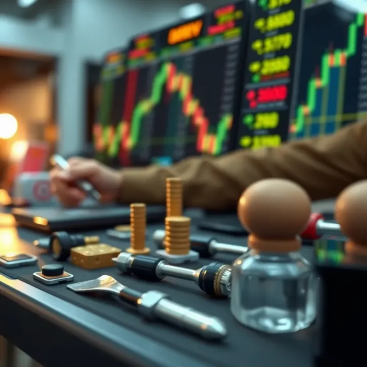 Visual representation of key trading instruments and risk management strategies on Deriv