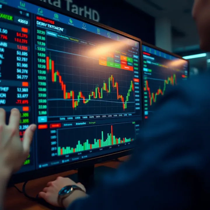 User interface of a deriv trading platform displaying live trading data and charts