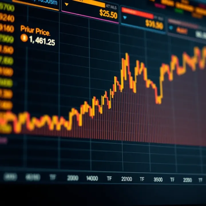 Graph showing upward and downward trends in Doge Coin prices over time