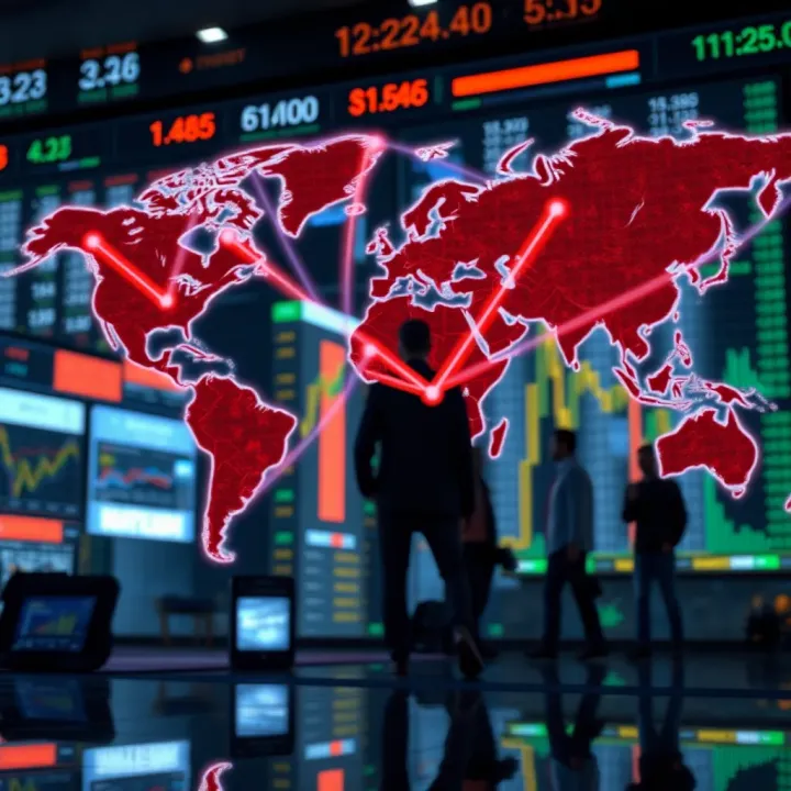 Visual representation of domestic and global factors influencing stock market trends