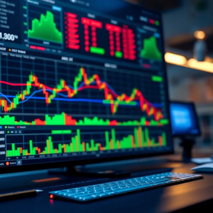 Quotex Trading Dashboard with Market Analysis Tools Trading dashboard showcasing Quotex platform with candlestick charts and technical indicators