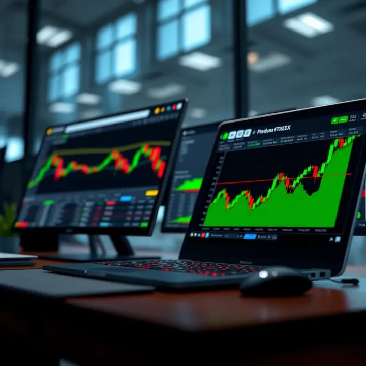 Illustration of trading platforms and account types offered by Exness and OctaFX