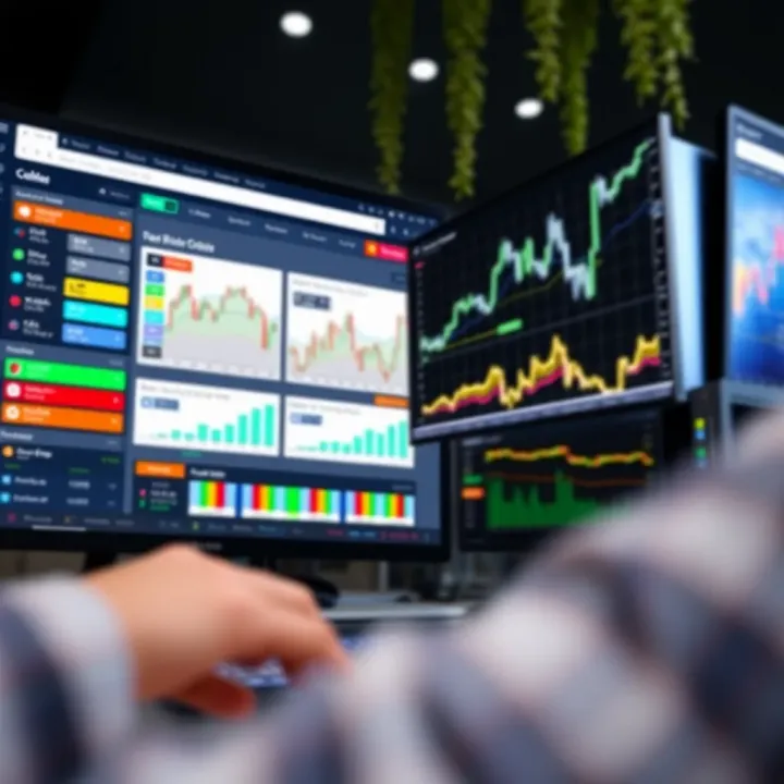 Screenshot showcasing the interface of a popular free colour trading website with various colour palettes and trading tools visible