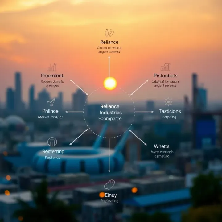 Diagram showing external factors influencing Reliance Industries' future market position in India's economy
