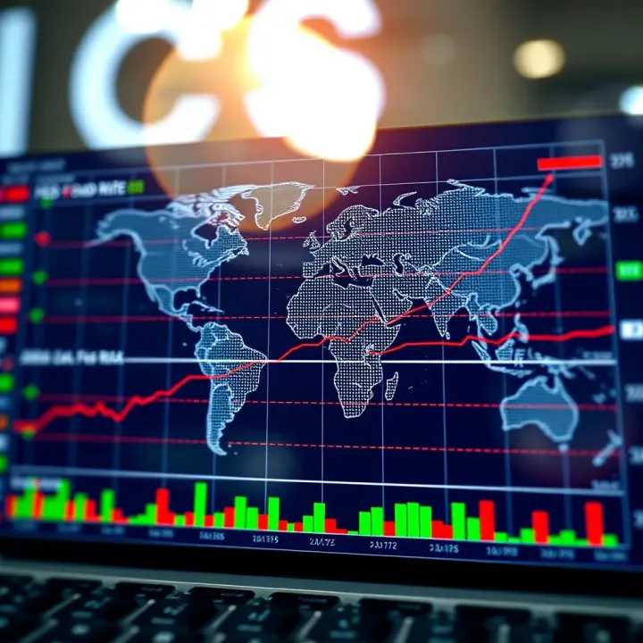 Global financial market graph showing the impact of the Federal Funds Rate changes on international economies including India