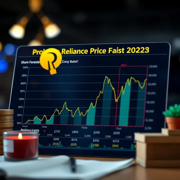 Chart illustrating expert share price forecasts and risk factors influencing Reliance Industries' market value
