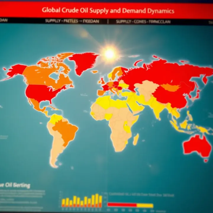 World map highlighting key regions impacting global crude oil supply and demand