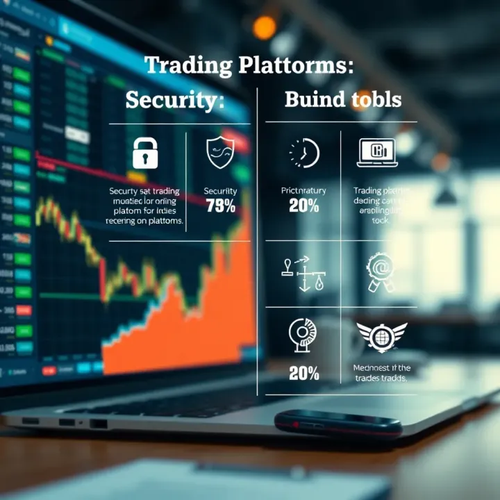 Graphical representation comparing security features and trading tools of multiple online trading platforms for Indian market