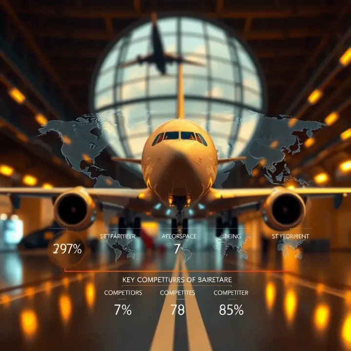Detailed graphic showing the global aerospace market share of Boeing and its top competitors