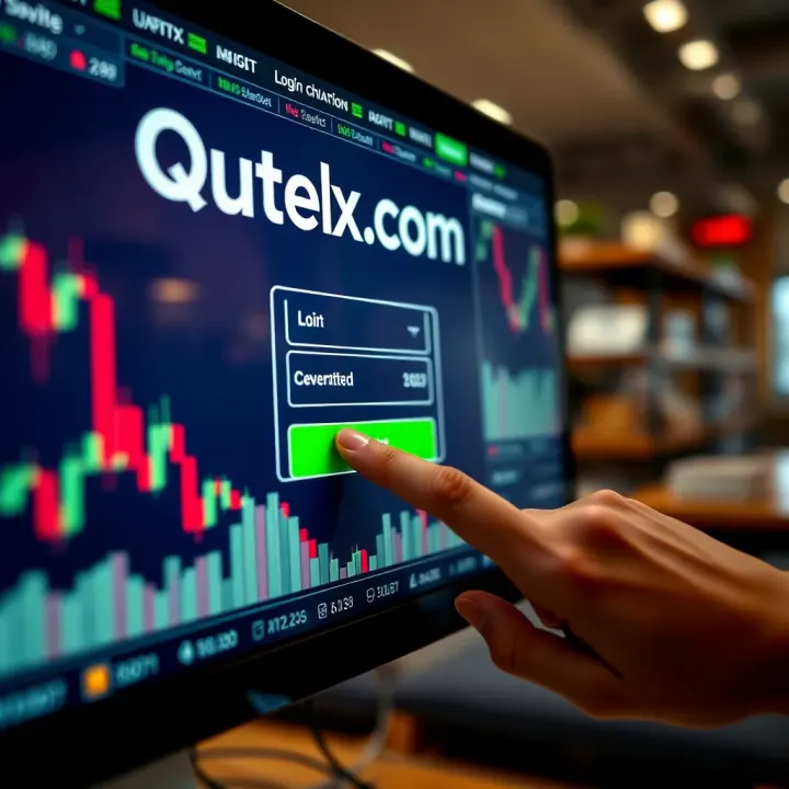 User entering login credentials on online trading platform interface