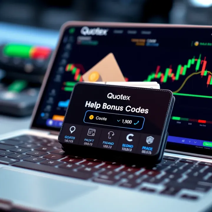 Activating Deposit Bonus Codes on Quotex Platform Illustration of a digital wallet displaying a deposit bonus code activation on a trading platform