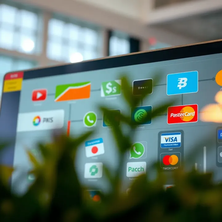 Illustration showing a variety of digital payment methods available for online trading deposits
