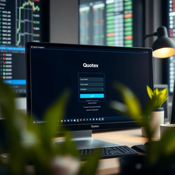 Screenshot displaying the Quotex login interface on a personal computer screen